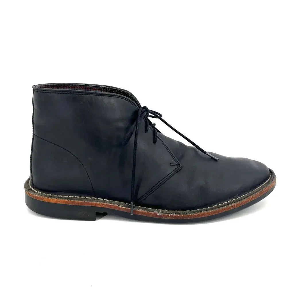 Ben Sherman Black Nubuck Leather Desert Boots‎ - Fabric Lined, Men's Size 10